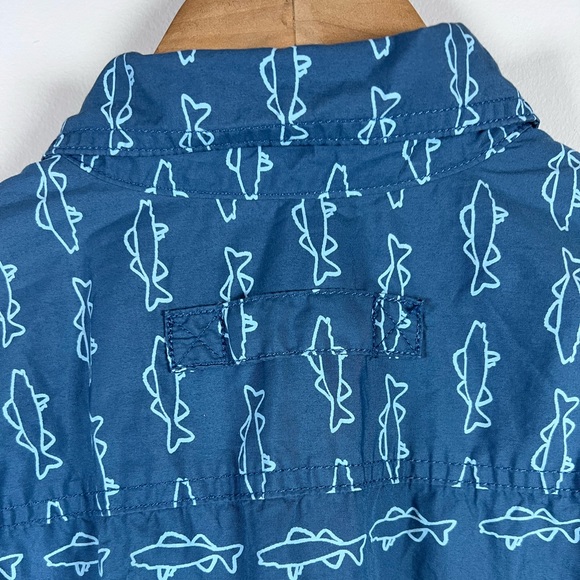 Duluth Trading Co Fish Print Mens Button Up Size Medium Relaxed Fit - Picture 6 of 6